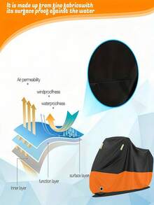 四季通用190T牛津布防水摩托车罩 - 防尘、防紫外线、防雨、防晒，适用于室内外踏板车、自行车、摩托车 - 高强度EVA材质，也适用于电动自行车和自行车 - 彩色 - 查看 5