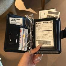 Vintage Lychee Grain PU Leather Multi-Purpose Transparent Badge Wallet Soft Passport Holder Convenient For Daily Shopping Commuting Party Holiday Gift Passport Holder For Women Mini Wallet Small Wallet Card Wallet - Multicolor - View 16