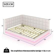 Upholstered Sofa Bed 140*200 Multifunctional Bed With Slatted Base Made Of Skin-Friendly Velvet Fabric In Grey