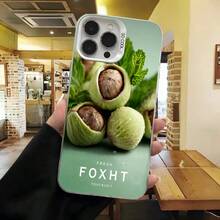 Cubierta de teléfono con diseño de nueces verdes y texto FRESH FOXHT color verde claro para uso diario en cafeterías - Blanco - Ver 7