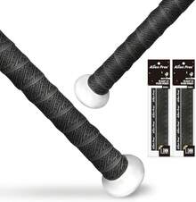 ALIEN PROS - Cinta de agarre de murciélago para béisbol de 1,1 mm precortada y cinta de murciélago de calidad profesional para envolver tu bate para una carrera en casa épica (paquete de 2) de - Negro - Ver 13