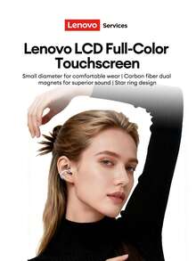 Tai nghe Bluetooth Lenovo RS105, nhét tai hở, màn hình cảm ứng đa chức năng, chụp từ xa, âm thanh không gian lõi kép, thời lượng pin dài, âm nhạc, thể thao, chơi game, vật liệu nâng cấp, vừa vặn thoải mái, tương thích với điện thoại thông minh và máy tính - màu đen - Xem 4