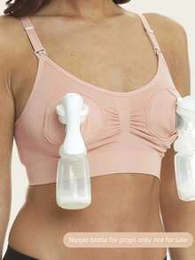 Pink Seamless Wireless Nursing Bra (Pacifier Is For Display Only, Not For Nursing) - Baby Pink - View 3