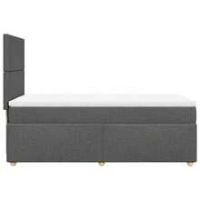 vidaXL Boxspringbett mit Matratze, dunkelgrau, 100x200 cm, Stoff - Grigio - Visualizzare 7