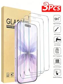 3pcs/Set High Definition Tempered Glass Screen Protector, Compatible With IPhone 17/17Pro/17Pro Max/16/15/14/13/12/11 Pro Max, Also Compatible With IPhone 7/8 Plus/X/XS Max/XR - 9H Hardness, High Definition Anti-Scratch - Clear - View 13