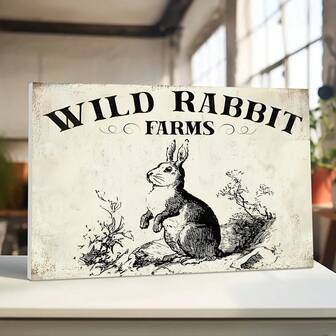 1pc Wood Framed Easter Decor Metal Painting, Easter Bunny Pattern, Metal Wall Art, Artwork Wall Painting For Bathroom, Bedroom, Office, Living Room, Wall Decor, Home Decoration