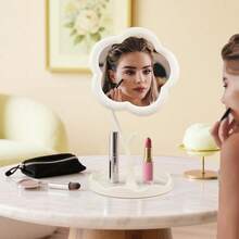 1 niedlicher Schminkspiegel, Blumenmuster, für Schreibtisch/Wandmontage, Studentenwohnheim, Schminktisch, Büro kompakt, Schminke, erschwinglich, Raumdekoration, Schminktisch, Reise, Schlafzimmer, Kosmetikzubehör, Spiegel, Schminkspiegel, Mini-Spiegel, Kompaktspiegel, kleiner Spiegel, Schreibtischspiegel, perfekt als Geschenk für Feiertage oder Weihnachten für Familie und Freunde.