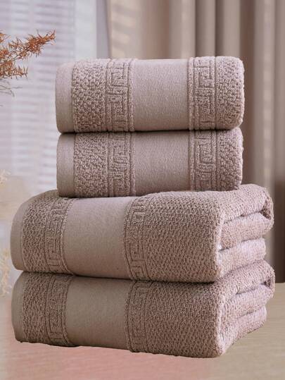 QIBHI 3/1pc(S) Solid Color Satin Trim Towel/Bath Towel/Large Bath Towel, Absorbent & Soft Face Towel/Shower Bath Towel, Suitable For Bathroom, Hotel, Gym, Travel, Gift, Salon, Sports, Outdoor, Beach, School, Back To School, Travel Accessories, Home Essentials, Towels, Skin Care