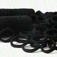 100pcs Women's All-Match Black, Blue, Red, Khaki, Pink High-Elastic Nondamaging Hair Ties, Stylish & Versatile, Elegant & Chic, Simple & Minimalist Design Hair Bands, Suitable For Daily Wear, Casual, Party, Commute, Vacation, Face Washing, Makeup, Hairstyling,Woman Head Accessories, Woman Hair Accessories Ponytail Holders Hair Elastics Hair Rubber Bands Scrunchies Hair Rope, Hair Bobbles - Black - View 9