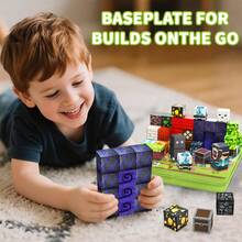 49-150 件磁性积木游戏构建 Magwonder 洞穴世界带磁铁建筑玩具 STEM 感官礼物适合男孩女孩生日