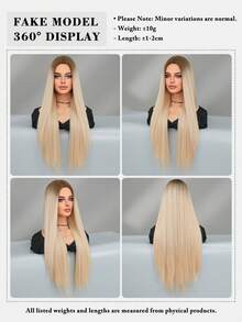 7JHH WIGS 32 Inch Linen Blonde Wigs For Women Mix White Highlight, Super Long Straight Wigs, Elegant Fluffy Without Bangs Middle Part Wig,Very Soft Synthetic Heat Resistant Fiber Hair, Beautiful Full Machine Hair Wig Suitable For Fashion Girls Daily,Anime Or Costume Cosplay Decoration,Music Festival Dance Party Street Wear Use, Mother's Day Gifts - Blonde Highlight - View 6