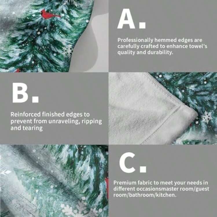 Toallas de mano de conejito de Pascua, 14 x 28 pulgadas, tulipán de primavera, diseño floral, conejo, mariposa, absorbentes, paño suave para lavar platos, paños de cocina, baño, granja, decoración de(Una talla Bosque Verde Nieve) - Multicolor - Añade 7