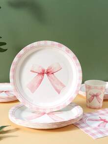 25 piezas Platos desechables, servilletas y vasos con corona de mariposa morada, suministros para fiesta con tema de mariposa, adecuado para 25 invitados, platos de papel desechables y vajilla para fiesta de cumpleaños, boda, fiesta, picnic familiar - Multicolor - Ver 3