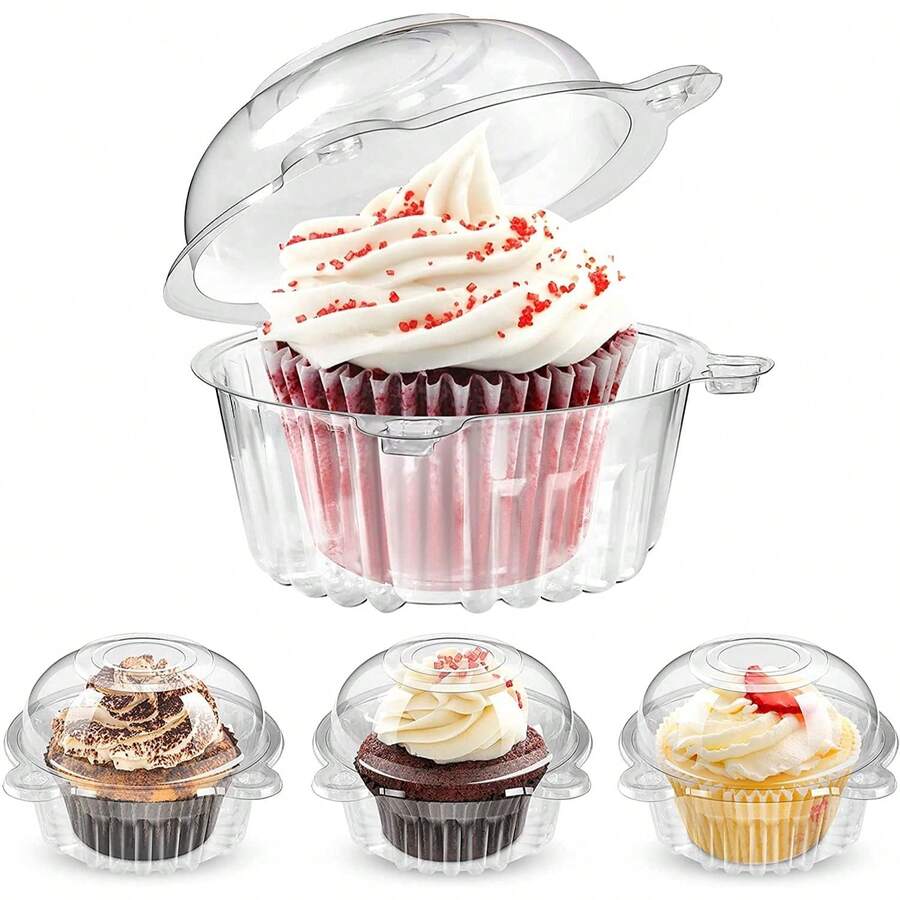 Single Cupcake Box - Individual Container Suitable For Holding Cupcakes, Muffins, Salads And Cheeses - Multicolor - View 1