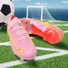 Botines de fútbol juveniles modernos - Zapatos de césped ligeros y duraderos - Diseño transpirable de secado rápido, suela de TPU, adecuados para entrenamiento de verano y competencia intensa en campos húmedos - Negro - Ver 4