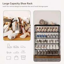 6 Tier Shoe Rack For 24 Pairs, Large Capacity Metal Storage Organizer For Entryway Hallway Closet Garage, Black TXJ016B - 黑色 - 查看 5