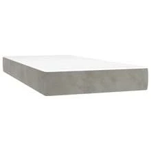 vidaXL Boxspringbett mit Matratze & LED Hellgrau 90x200 cm Samt - Grigio - Visualizzare 6