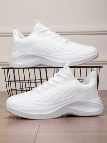 Women's Outdoor Sports Shoes, Lightweight Breathable Mesh Walking Sneakers, Comfortable Athletic Tennis Shoes For Gym Workout, Perfect Gift For Her - 白色 - 查看 3