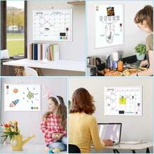 MaxGear Monthly Calendar Dry Erase Board For Wall, 16"X12" Small Hanging Double-Sided White Board, Portable Whiteboard For Planning, Drawing, Memo, To Do List, School, Home, Kitchen, Office - ColorB - 查看 7