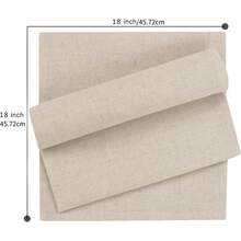 6 Stücke/Set hochwertige Leinen-Servietten, 18x18 Inches, klassische umsäumte Kanten, Mitrageecken - weiche & elegante Servietten, maschinenwaschbar, geeignet für Hochzeiten, Partys, Alltagsgebrauch - Natur - Beige - Übersicht 4