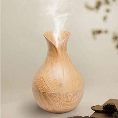 迷你香薰加湿器，冷雾扩散器，带LED夜灯，适用于卧室、桌面、旅行和车载环境