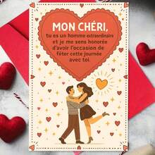 Greeting Card With Envelope - French Romantic Celebration Card, Special Occasions & Holiday Cheers, Heartfelt Appreciation Gift For Her/Him, Gratitude Cards - Multicolor - View 13