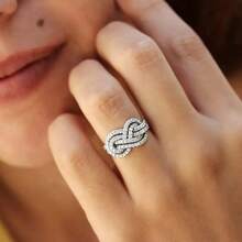 1PC Elegant Women's Fashion Zirconia Ring Wedding Band Engagement Party Birthday Anniversary Christmas Gifts For Women Girlfriend Fine Jewelry - Silver - View 1