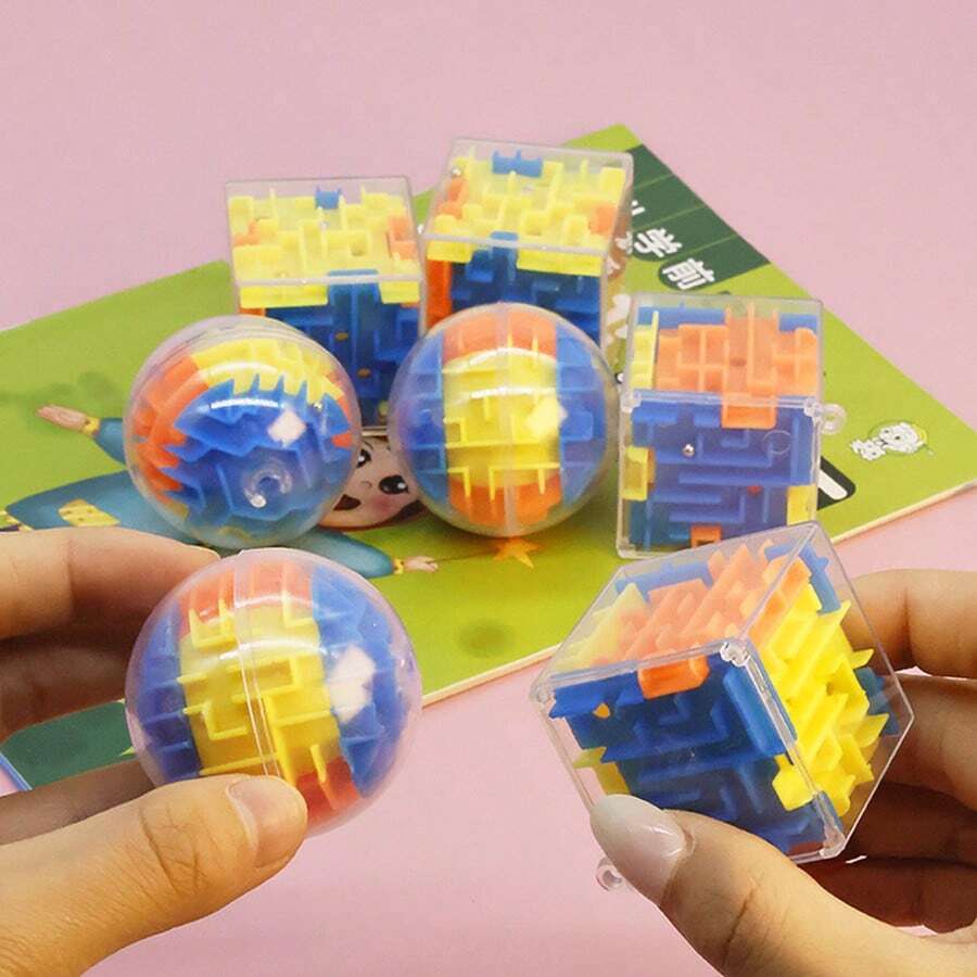 3D透明迷宫球，立方体/球形迷你魔法滚球，青少年/成人益智挑战玩具，专注力训练拼图迷宫，立方体/球形3D滚球，趣味益智迷宫玩具，脑筋急转弯玩具，减压玩具，派对游戏玩具 - 惊喜礼物 - 生日礼物 - 圣诞礼物 - 复活节礼物 - 新年礼物 - 玩具