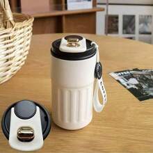 1pc Stainless Steel Vacuum Insulated Coffee Bottle, High-Quality Portable Tumbler Cup For Car, Suitable For Outdoor Camping, Travel, Sports, Fitness, Large Capacity & Leak-Proof