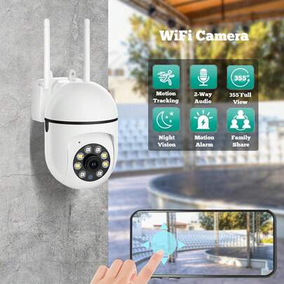 Ultra HD 1080P WiFi Security Camera - Wireless, Full-Color Night Vision, Two-Way Audio, Motion Detection For Home Safety - Ideal Christmas, Thanksgiving, Halloween Gift, Youngsters Safety Monitor Compact Security Device Durable Plastic Casing, Wireless Security Camera