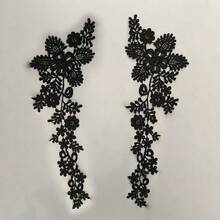 3 pary haftowanych koronkowych kołnierzyków, aplikacja dekoracyjna, czarne koronkowe dodatki - Wielokolorowe - Zobacz 7