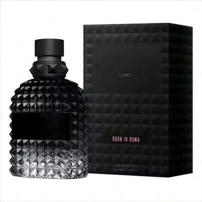 Perfume de hombre Valenttino Uomo Born In Roma EDT Masculino 100ml Perfume feromonas | Frasco de lujo con textura de diamante incrustaciones y diseño negro | Fragrancia oriental amaderada intensa | Perfecto para sofisticación diaria negocios veladas románticas y regalos de Navidad cumpleaños aniversario | Colonia de alta gama para caballeros elegantes Quick Ship