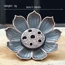 1pc/2pcs Set, Lotus Incense Burner Base Stand, 3D Multi-Layer Lotus Shaped, Zen Decor Incense Holder, Home & Tea Room Fragrance Decoration, Incense & Agarwood Holder, Chinese Incense Art Accessory - Copper - View 9