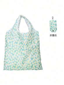 1pc Large Waterproof Reusable Shopping Bag/Beach Bag - Foldable Grocery Tote Bag, Durable And Machine Washable - Multicolor - View 12