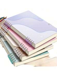 A5活页笔记本，粗线圈装订 - 60张（120页）可拆卸，光滑书写纸内芯 - 天鹅绒质感封面