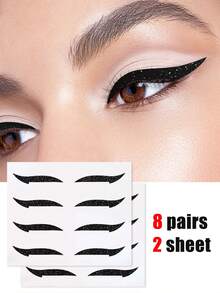 12 unidades/3 folhas de adesivos de tatuagem para delineador, adesivos de tatuagem com estampa de delineador, adesivos de delineador, adesivos de delineador finos em preto e dourado, fáceis de esfumar e remover, 4 unidades de adesivos de tatuagem para maquiagem esfumada para mulheres, adesivos de delineador, à prova d'água, realistas, de longa duração, fáceis de usar, adequados para maquiagem e dança, brindes, viagens, itens baratos, essenciais para viagem - Multicolorido - Ver 10