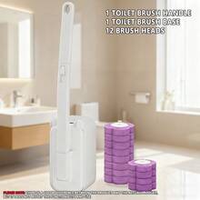 FOBIANJIE Disposable Toilet Brush, Disposable Toilet Cleaner, Powerful Cleaning, Extended Handle For Toilet Bowl Cleaners,Bathroom Cleaning, Bathtub (12/48 Pcs Disposable Refill Brush Head) - Multicolor - View 11