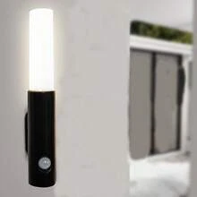 New Magnetic Rechargeable Night Light, Motion Sensor Lamp, Charging Bedside Lamp For Bedroom, Living Room, Bathroom, Smart Human Body Induction Light, Self-Adhesive Hill Atmosphere Lamp For Stairs, Indoor, Outdoor, Balcony - One-piece Wall Lamp, Black - View 3