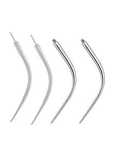 医用钢 14/16/18G 插入式锥形耳钉，适用于无螺纹和螺纹穿刺耳环，佩戴方便。