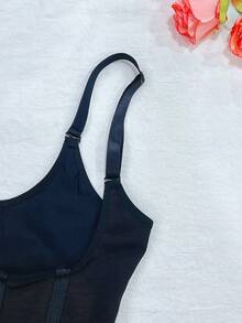 1pc Postpartum Shapewear For Women, Tummy Control Jumpsuit, Waist Cincher Shaping Underwear - Black - View 5