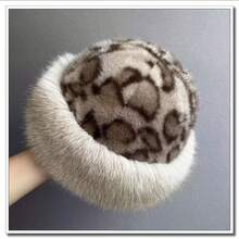 A Vintage Leopard Print Men's And Women's Autumn And Winter Faux Fur Thick Fisherman Hat, Multifunctional Mongolian Hat, Thick, Warm, Breathable Faux Fur Hat For Women, Elegant And Versatile Autumn And Winter Accessories - Khaki - View 8