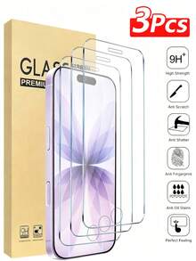 3pcs/Set High Definition Tempered Glass Screen Protector, Compatible With IPhone 17/17Pro/17Pro Max/16/15/14/13/12/11 Pro Max, Also Compatible With IPhone 7/8 Plus/X/XS Max/XR - 9H Hardness, High Definition Anti-Scratch - Clear - View 15