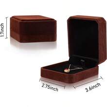 GSYY 1Pcs Velvet Necklace Pendant Gift Box Ewelry Gift Box Coffee Color - 白色 - 查看 2