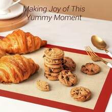3pcs, 3 Packs Silicone Half Sheet Baking Mat, Non-Stick Reusable Heat Resistant For Toaster Oven, Biscuit Macaron Bread Pastry Baking Tools - - - View 2
