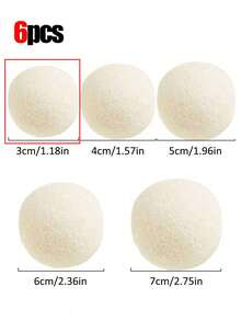 1-12pcs 100% Pure Wool Dryer Balls, Natural Fabric Softener, Reusable, Reduces Wrinkles, Saves Drying Time And Energy, Replaces Dryer Sheets And Chemical Softeners. Solid Laundry Balls Suitable For All Clothes, Can Be Used For Washing Shirts, Bras, Socks, Stockings, Underwear, Machine Washable, Ideal Home Cleaning Accessory. - Various Specifications Of Wool Balls - View 16