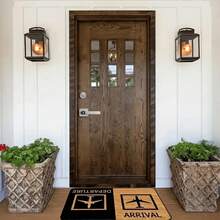 1pc Airplane Arrival/Departure Pattern Doormat - Absorbent Polyester Flannel Mat With Non-Slip PVC Backing, Quick Drying, Suitable For Entryway, Kitchen, Bathroom - Durable And Easy To Maintain Home Decor Rug - Multicolor - View 7