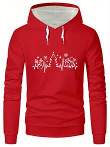 Felpa con cappuccio blu reale da uomo - Pullover con maniche lunghe, adatto per uso quotidiano e Natale, lavabile in lavatrice, regalo casual invernale, motivo geometrico, texture a nido d'ape, tessuto durevole - Bianco - Visualizzare 11