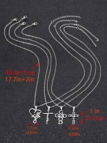 3 件/套不锈钢心形信仰相关 DIY 珠宝吊坠包括刻字“信仰”、“奇异恩典”和信仰情人节