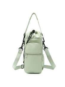 40盎司/1.2升保温水壶套，带手机袋、可调节肩带，兼容史丹利水壶，适合徒步、露营、运动 - 保温斜挎包