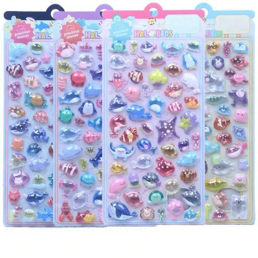 Miếng dán hình cá nổi pha lê động vật đại dương 3D nổi, trang trí tự làm cho điện thoại, máy ảnh, thiệp - Nhiều màu - Xem 1